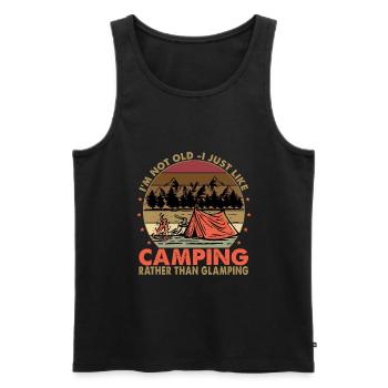 Je ne suis pas vieux, j’aime juste le camping - Glamping - Débardeur bio Premium Homme - noir - Devant - Michal (187cm)