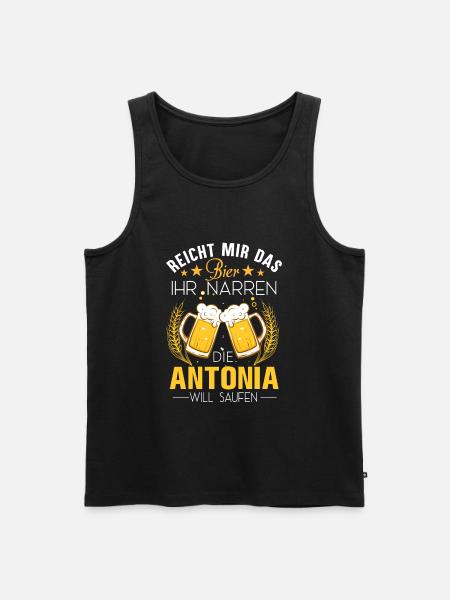 Antonia Spruch Bier - Männer Premium Bio Tank Top - Schwarz