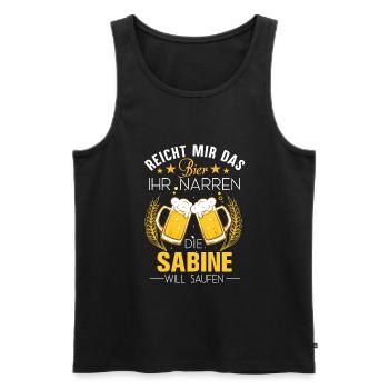 Sabine Spruch Feiern Junggesellin Biertrinker Bier - Männer Premium Bio Tank Top - Schwarz - Vorne - AI Model Male 178 light (178cm)