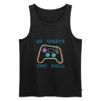 No Cheats Just Skill - Men's Premium Organic Tank Top - black - Front - AI Model Male 178 light (178cm)