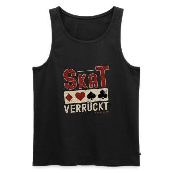 Skat Verrückt Skatspieler - Männer Premium Bio Tank Top - Schwarz - Vorne - Michal (187cm)