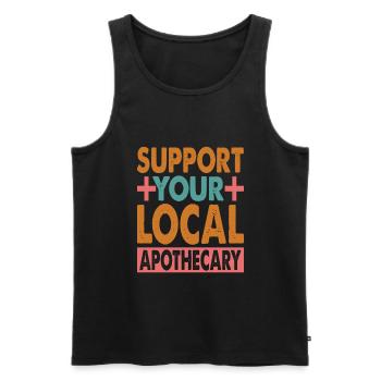 Support Your Local Apothecary - Pharmacist - Männer Premium Bio Tank Top - Schwarz - Vorne - AI Model Male 178 light (178cm)