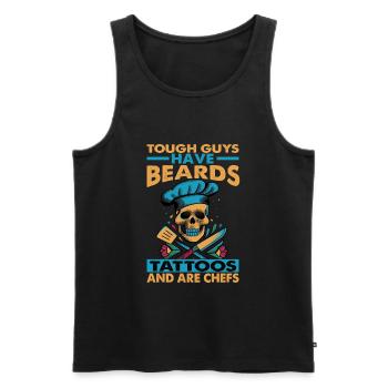 Tough Guys Have Beards Tattoos And Are Chefs - Men's Premium Organic Tank Top - black - Front - AI Model Male 178 light (178cm)