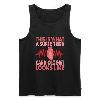 Voici à quoi ressemble un cardiologue super fatigué - Débardeur bio Premium Homme - noir - Devant - AI Model Male 178 light (178cm)