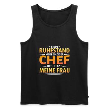 Ruhestand Lustig Frau - Männer Premium Bio Tank Top - Schwarz - Vorne - Michal (187cm)