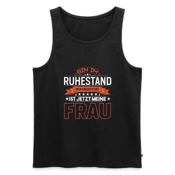 bin im Ruhestand mein einziger Chef ist - Männer Premium Bio Tank Top - Schwarz - Vorne - Michal (187cm)