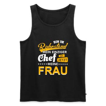 Ruhestand chef frau Pension Spruch Geschenk - Männer Premium Bio Tank Top - Schwarz - Vorne - Michal (187cm)