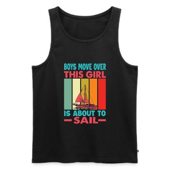 Boys Move Over This Girl Is About To Sail - Sailin - Men's Premium Organic Tank Top - black - Front - Michal (187cm)