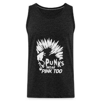 Punks Wear Pink Too - Goth - Metal - Rock Concert - Männer Premium Bio Tank Top - Anthrazit - Vorne - Alexander (188cm)