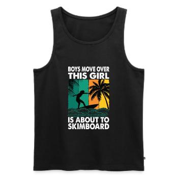 Les garçons se déplacent sur cette fille est sur le point de faire du skimboard - S - Débardeur bio Premium Homme - noir - Devant - Michal (187cm)