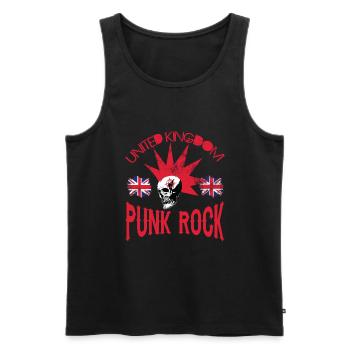 UK - United Kingdom Punkrock - Punk Rock - Men's Premium Organic Tank Top - black - Front - AI Model Male 178 light (178cm)