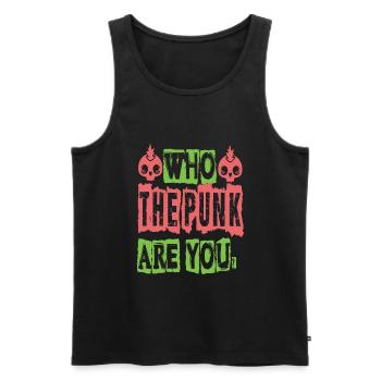 Qui êtes-vous le punk ? - Gothique - Gothique - Concert - Débardeur bio Premium Homme - noir - Devant - Michal (187cm)