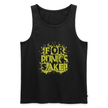 For Punk's Sake! - Gothic - Goth - Concert - Funny - Men's Premium Organic Tank Top - black - Front - AI Model Male 178 light (178cm)