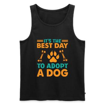 It's The Best Day To Adopt A Dog - Pets - Adoption - Men's Premium Organic Tank Top - black - Front - AI Model Male 178 light (178cm)