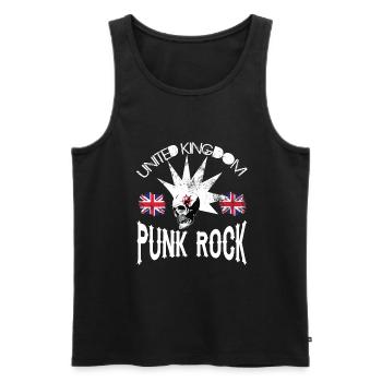 UK - United Kingdom Punkrock - Punk Rock - Men's Premium Organic Tank Top - black - Front - AI Model Male 178 light (178cm)