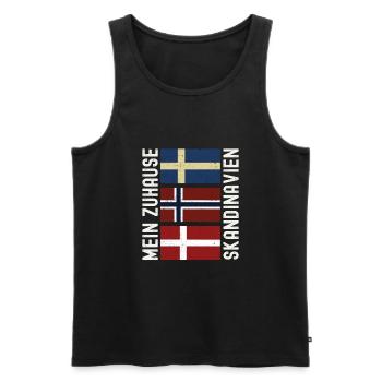 Skandinavien Rundreise - Männer Premium Bio Tank Top - Schwarz - Vorne - Michal (187cm)
