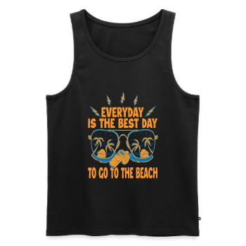 Chaque jour est le meilleur jour pour aller à la plage - Vaca - Débardeur bio Premium Homme - noir - Devant - Michal (187cm)