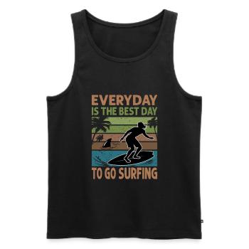 Everyday Is The Best Day To Go Surfing - Surf - Su - Men's Premium Organic Tank Top - black - Front - Michal (187cm)