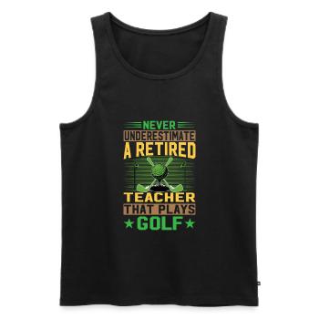 Never Underestimate A Retired Teacher That Plays G - Männer Premium Bio Tank Top - Schwarz - Vorne - AI Model Male 178 light (178cm)