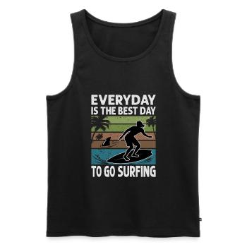 Everyday Is The Best Day To Go Surfing - Surf - Su - Men's Premium Organic Tank Top - black - Front - Michal (187cm)