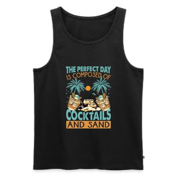 The Perfect Day Is Composed Of Cocktails And Sand - Männer Premium Bio Tank Top - Schwarz - Vorne - Michal (187cm)