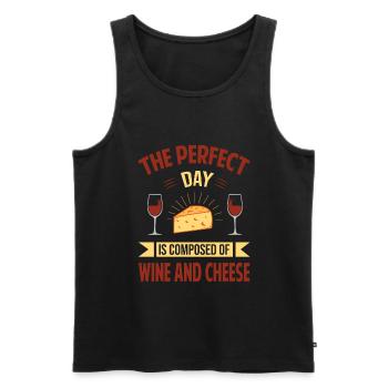 The Perfect Day Is Composed Of Wine And Cheese - S - Men's Premium Organic Tank Top - black - Front - Michal (187cm)
