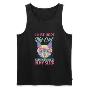 I Just Hope My Cat Does Not Whack Me In My Sleep - - Männer Premium Bio Tank Top - Schwarz - Vorne - AI Model Male 178 light (178cm)