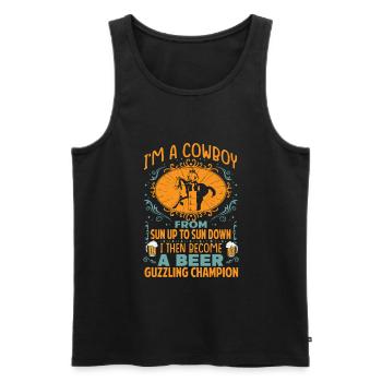 I'm A Cowboy From Sun Up To Sun Down - Western - Männer Premium Bio Tank Top - Schwarz - Vorne - AI Model Male 178 light (178cm)
