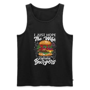 I Just Hope The Wife Does Not Catch Me Eating Burg - Männer Premium Bio Tank Top - Schwarz - Vorne - AI Model Male 178 light (178cm)