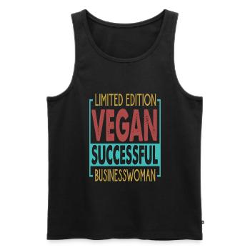 Limited Edition Vegan Successful Businesswoman - E - Männer Premium Bio Tank Top - Schwarz - Vorne - AI Model Male 178 light (178cm)