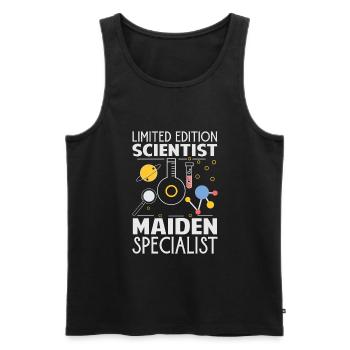 Limited Edition Scientist Maiden Specialist - Funn - Men's Premium Organic Tank Top - black - Front - AI Model Male 178 light (178cm)
