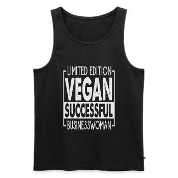 Limited Edition Vegan Successful Businesswoman - E - Männer Premium Bio Tank Top - Schwarz - Vorne - AI Model Male 178 light (178cm)