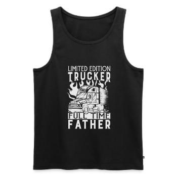 Limited Edition Trucker Full Time Father - Dad - D - Männer Premium Bio Tank Top - Schwarz - Vorne - Michal (187cm)