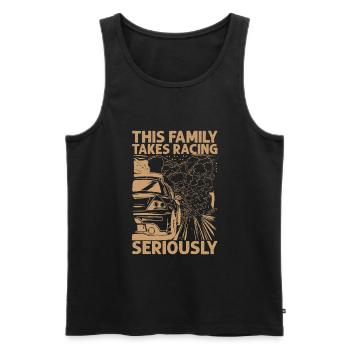 This Family Takes Racing Seriously - Race Cars - M - Men's Premium Organic Tank Top - black - Front - AI Model Male 178 light (178cm)