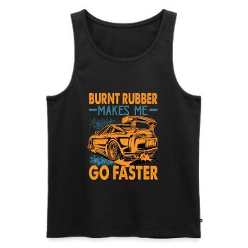 Burnt Rubber Makes Me Go Faster - Race - Racing - Men's Premium Organic Tank Top - black - Front - AI Model Male 178 light (178cm)