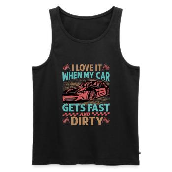 I Love It When My Car Gets Fast And Dirty - Racing - Men's Premium Organic Tank Top - black - Front - AI Model Male 178 light (178cm)