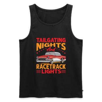Tailgating Nights And Racetrack Lights - Racing - - Men's Premium Organic Tank Top - black - Front - AI Model Male 178 light (178cm)
