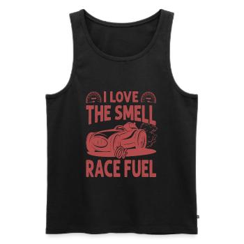 J’aime l’odeur du carburant de course - Course - Course - Moi - Débardeur bio Premium Homme - noir - Devant - Michal (187cm)