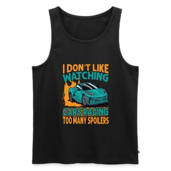 I Don't Like Watching Cars Racing Too Many Spoiler - Men's Premium Organic Tank Top - black - Front - AI Model Male 178 light (178cm)
