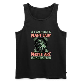 I Am That Plant Lady People Are Talking About - Pl - Men's Premium Organic Tank Top - black - Front - AI Model Male 178 light (178cm)