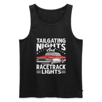Tailgating Nights And Racetrack Lights - Racing - - Men's Premium Organic Tank Top - black - Front - AI Model Male 178 light (178cm)