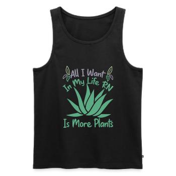 All I Want In My Life RN Is More Plants - Gardenin - Männer Premium Bio Tank Top - Schwarz - Vorne - Michal (187cm)