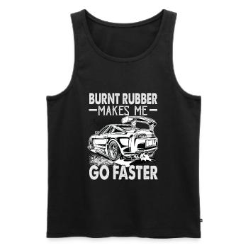 Burnt Rubber Makes Me Go Faster - Race - Racing - Men's Premium Organic Tank Top - black - Front - AI Model Male 178 light (178cm)