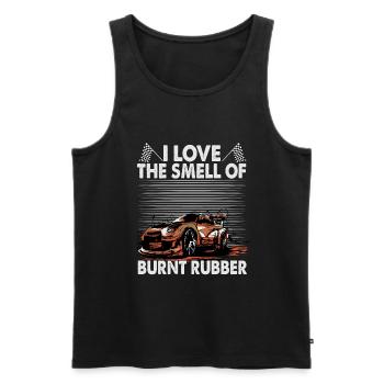 I Love The Smell Of Burnt Rubber - Racing - Race - Men's Premium Organic Tank Top - black - Front - AI Model Male 178 light (178cm)