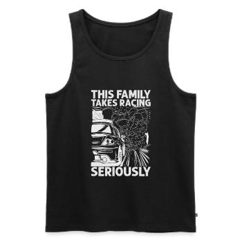 This Family Takes Racing Seriously - Race Cars - M - Men's Premium Organic Tank Top - black - Front - AI Model Male 178 light (178cm)