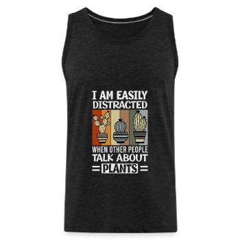 I Am Easily Distracted When Other People Talk Abou - Men's Premium Organic Tank Top - charcoal grey - Front - Alexander (188cm)
