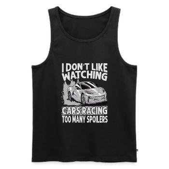 I Don't Like Watching Cars Racing Too Many Spoiler - Men's Premium Organic Tank Top - black - Front - AI Model Male 178 light (178cm)
