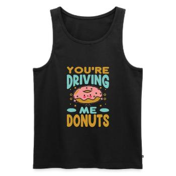 You’re Driving Me Donuts - Drôle de beignet - Pâtisseries - Débardeur bio Premium Homme - noir - Devant - Michal (187cm)