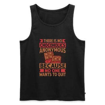 There Is No Chocoholics Anonymous - Funny Chocolat - Men's Premium Organic Tank Top - black - Front - AI Model Male 178 light (178cm)