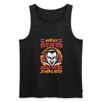 Quoi que vous fassiez, donnez 100% - Funny Vampire - Hallow - Débardeur bio Premium Homme - noir - Devant - AI Model Male 178 light (178cm)